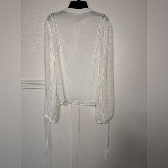 Anine Bing Plisse Flowy Blouse Long Sleeves Size SP - Picture 5 of 8